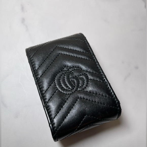 🖤 GUCCI BLACK MARMONT MATELASSE CIGARETTE/ LIPSTICK CASE - Picture 2 of 12